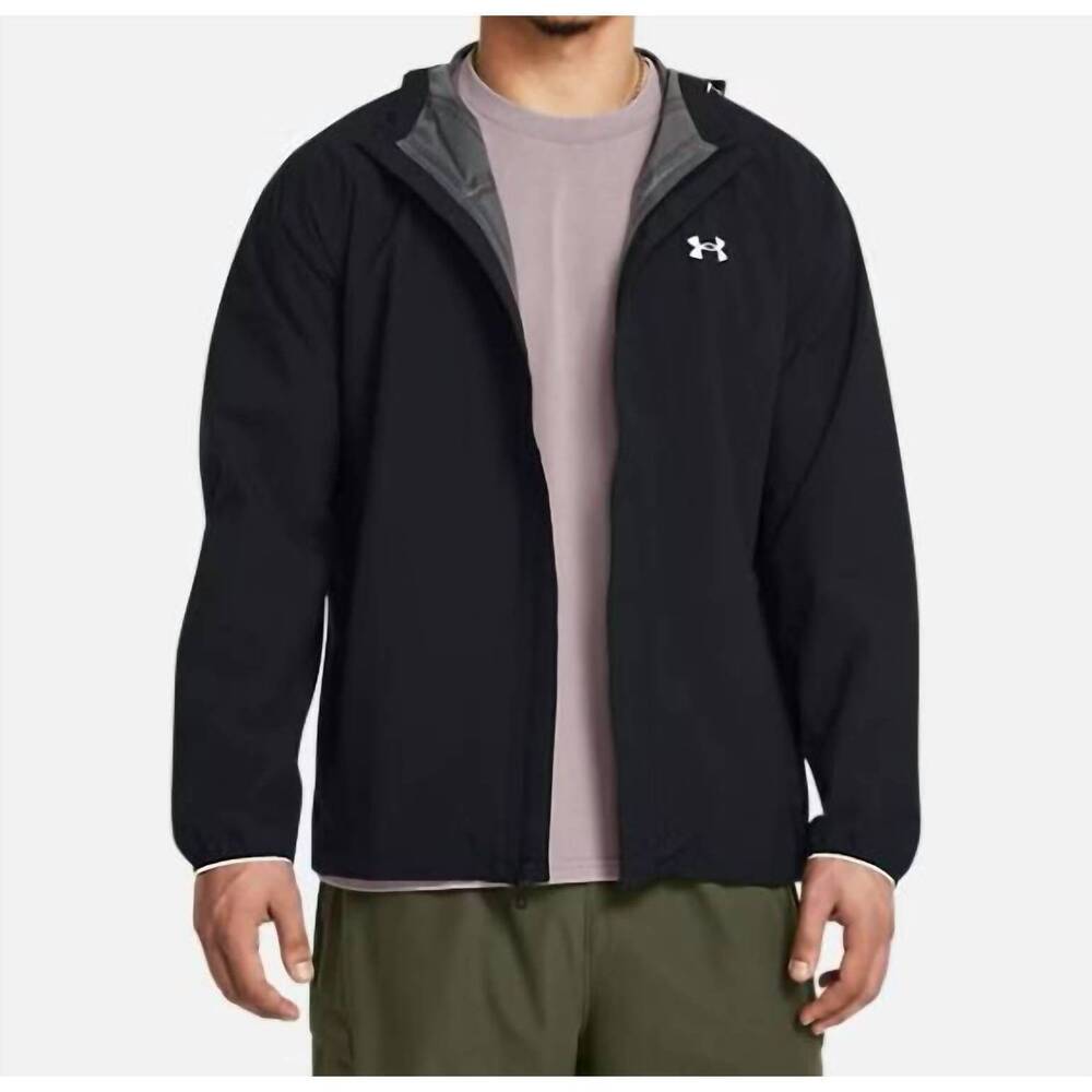 NEW UNDER ARMOUR men's stormproof cloudstrike rain jacket in black